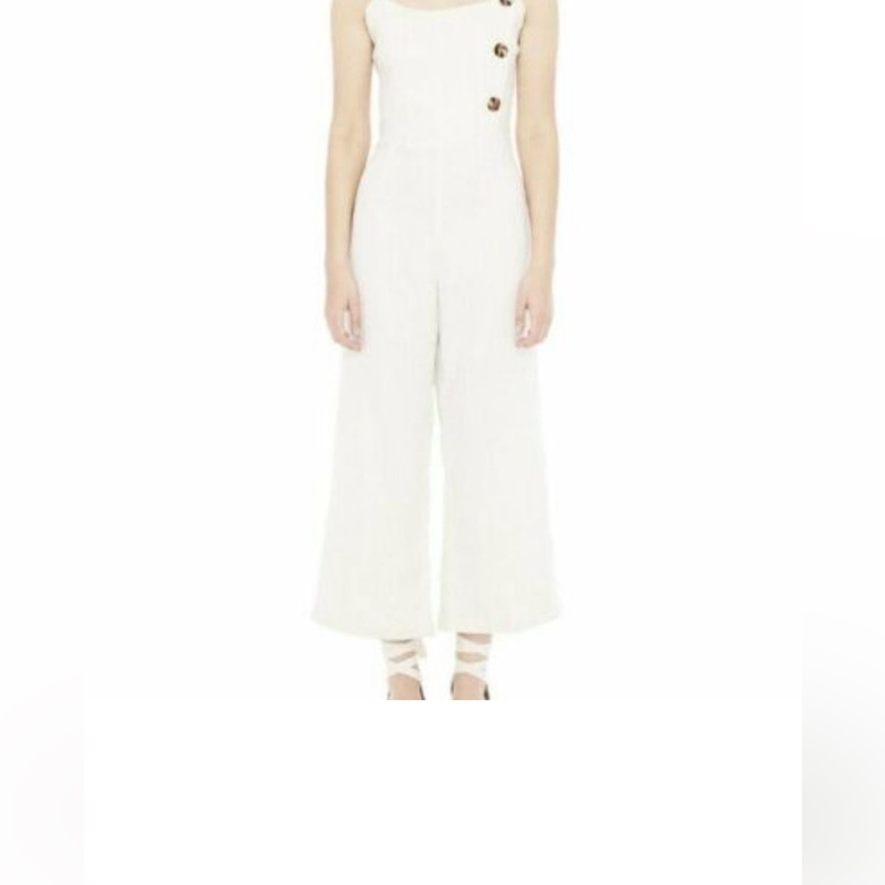 NEW Faithfull The Brand US 6 M Cream Linen Sainte Marie Jumpsuit Jumper
